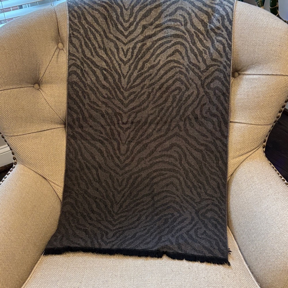 Zebra Print Cashmere Blend Wrap